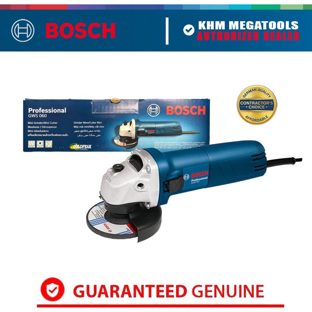Bosch GWS 060 Angle Grinder 4"  670W [Contractor's Choice] | Bosch by KHM Megatools Corp.