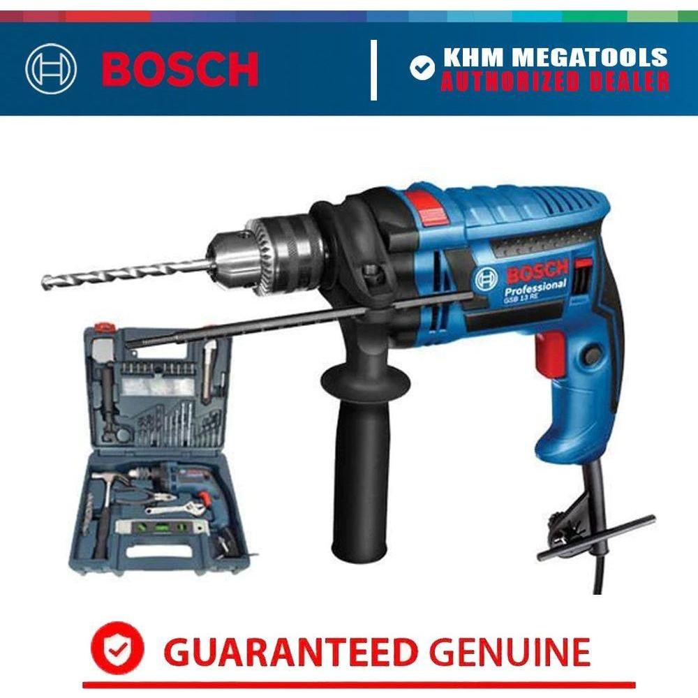 Bosch GSB 13 RE Impact Drill + Handtools with Accessories 1/2" (13mm) 650W | Bosch by KHM Megatools Corp. Bosch GSB 13 RE Impact Drill + Handtools with Accessories 1/2" (13mm) 650W | Bosch by KHM Megatools Corp.