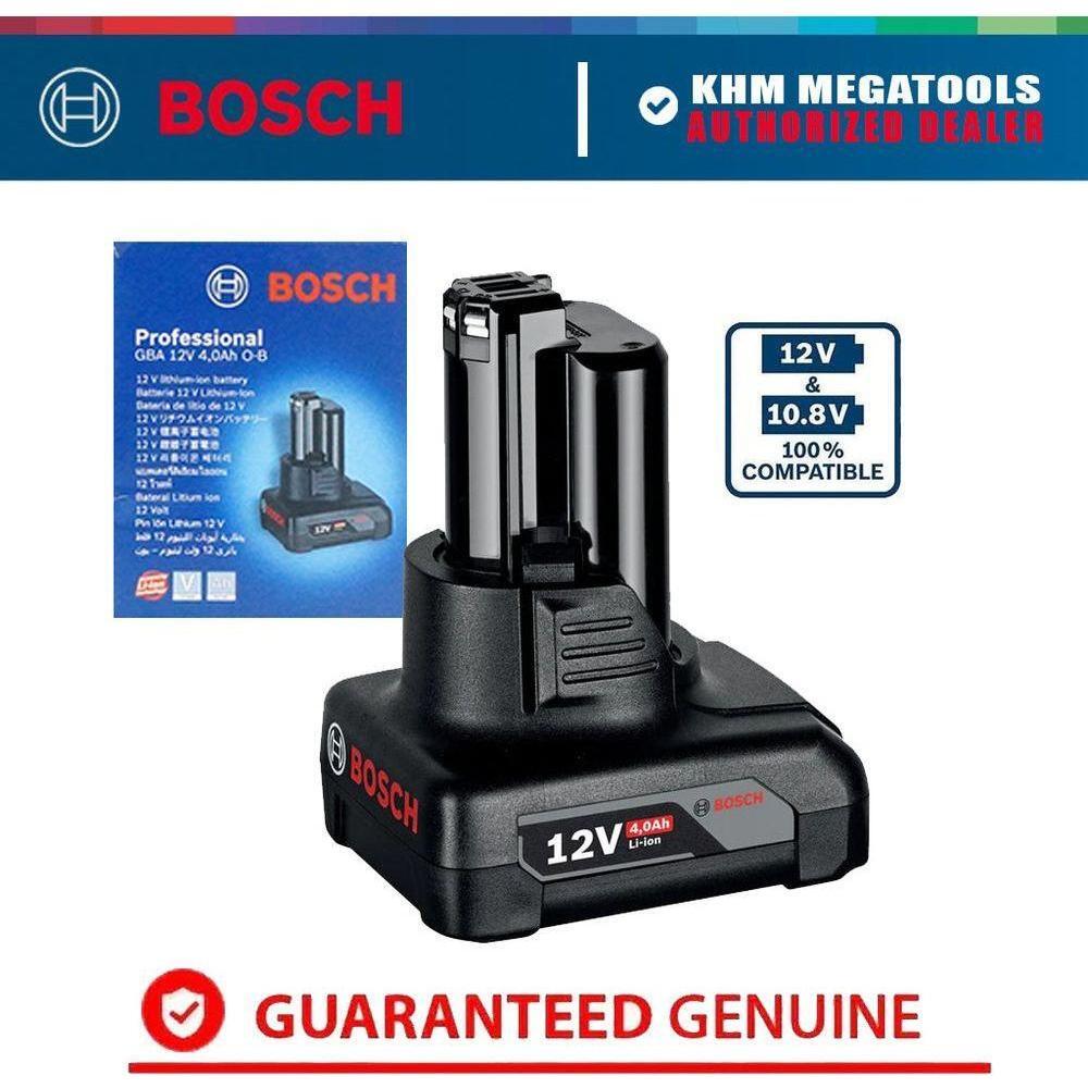 Bosch GBA 12V / 4.0Ah Lithium Ion Battery | Bosch by KHM Megatools Corp. Bosch GBA 12V / 4.0Ah Lithium Ion Battery | Bosch by KHM Megatools Corp.