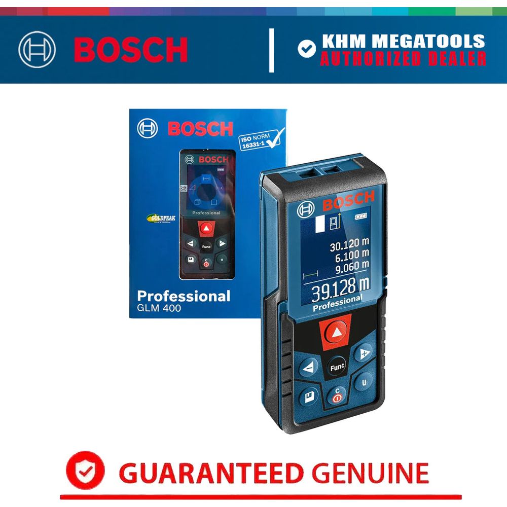 Bosch GLM 400 Laser Range Finder / Digital Distance Measurer (40 meters) | Bosch by KHM Megatools Corp.