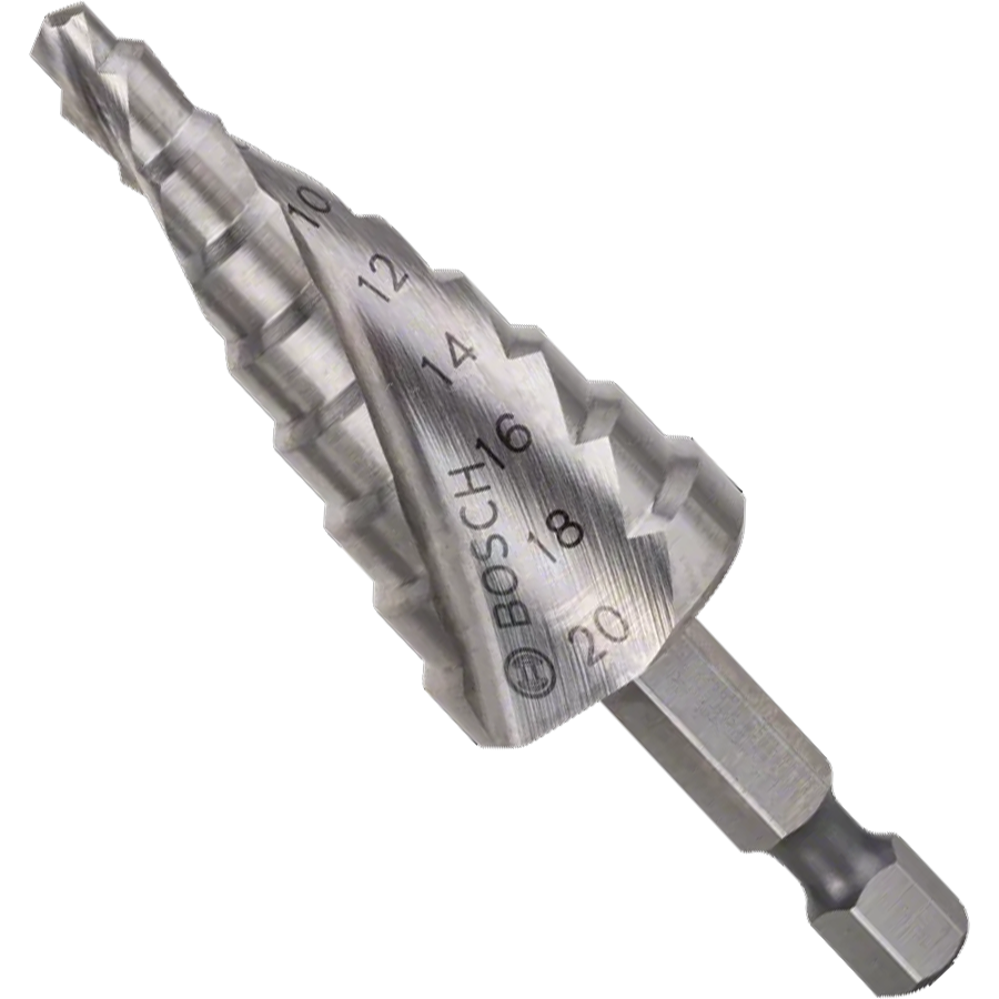Bosch HSS Step Drill Bit 4-20MM Hex 1/4" (2608597524) | Bosch by KHM Megatools Corp. Bosch HSS Step Drill Bit 4-20MM Hex 1/4" (2608597524) | Bosch by KHM Megatools Corp.