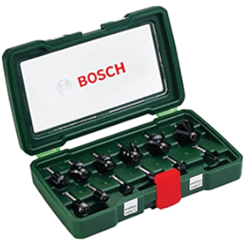 Bosch Router Bit Set 12Pcs 1/4" Shank 2607019465 | Bosch by KHM Megatools Corp. Bosch Router Bit Set 12Pcs 1/4" Shank 2607019465 | Bosch by KHM Megatools Corp.