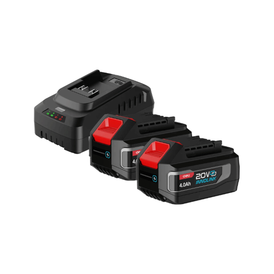 Deli EDE-CM20A2E 4.0Ah Lithium-Ion Battery 20V Charger Set | Deli by KHM Megatools Corp. Deli EDE-CM20A2E 4.0Ah Lithium-Ion Battery 20V Charger Set | Deli by KHM Megatools Corp.