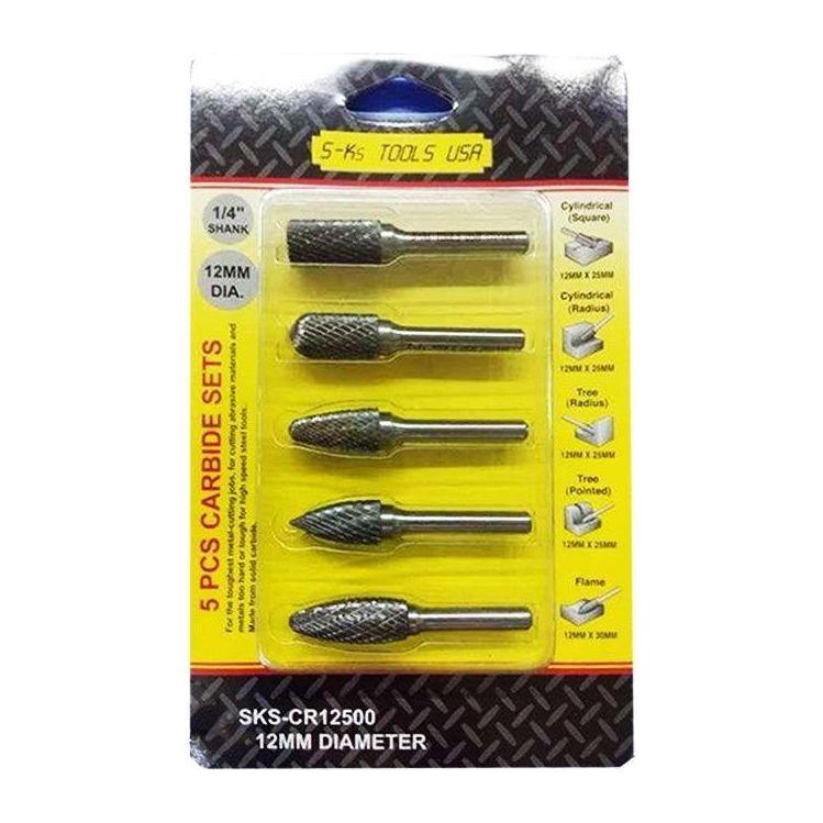 S-Ks Tools CR12500 5pcs Carbide Burrs Set - KHM Megatools Corp. S-Ks Tools CR12500 5pcs Carbide Burrs Set - KHM Megatools Corp.