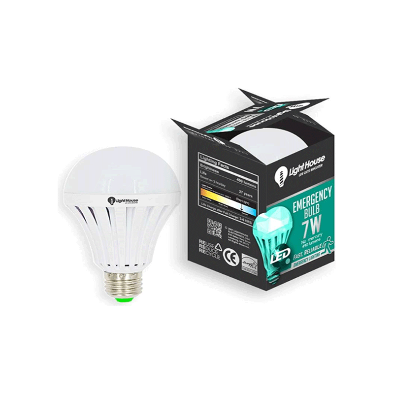 Lighthouse Emergency LED Bulb with Holder E27 (Rechargeable) | HS by KHM Megatools Corp.