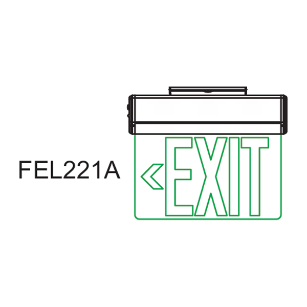 Firefly Single-Faced Exit Light with Wall/Ceiling Mount Option 3.6V 350mAh Ni-CD Battery | Firefly by KHM Megatools Corp.