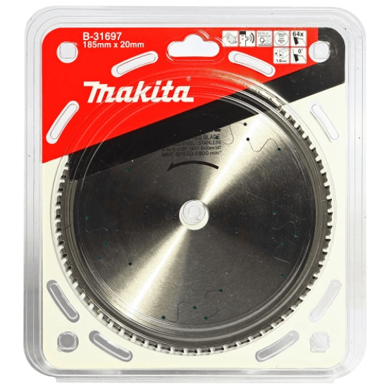 Makita B-31697 Circular Saw Blade 7-1/4" x 64T for Stainless (Mild Steel) / 4131 - KHM Megatools Corp. Makita B-31697 Circular Saw Blade 7-1/4" x 64T for Stainless (Mild Steel) / 4131 - KHM Megatools Corp.
