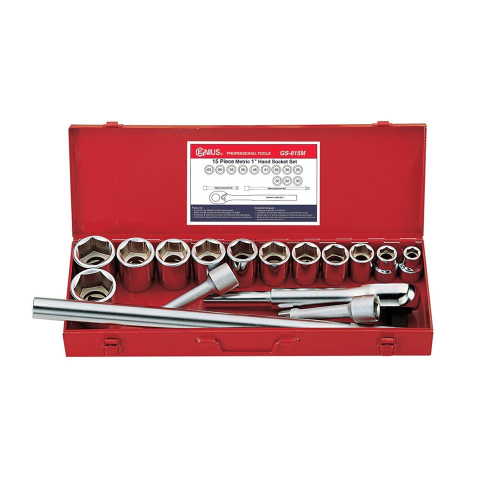 Genius GS-815S 1" Drive (1-1/8"-2-1/2") Socket Wrench Set 15pcs | UT by KHM Megatools Corp.