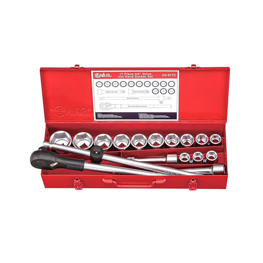 Genius GS-617S 3/4" Drive (13/16"-1-7/8") Socket Wrench Set 17pcs | UT by KHM Megatools Corp.