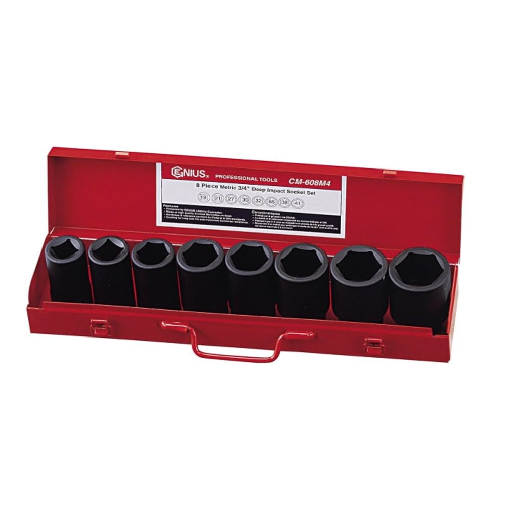 Genius CM-608M4 3/4" Drive (19-41SQ) Socket Wrench Set 8pcs | UT by KHM Megatools Corp.