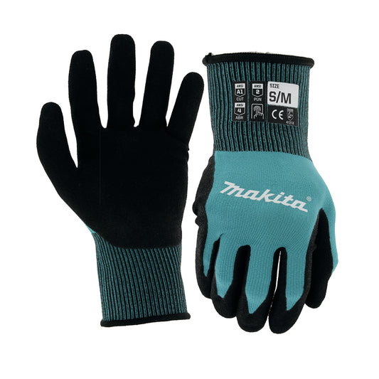 Makita FitKnit Nitrile Coated Dipped Gloves Cut Level 1 / Level 7