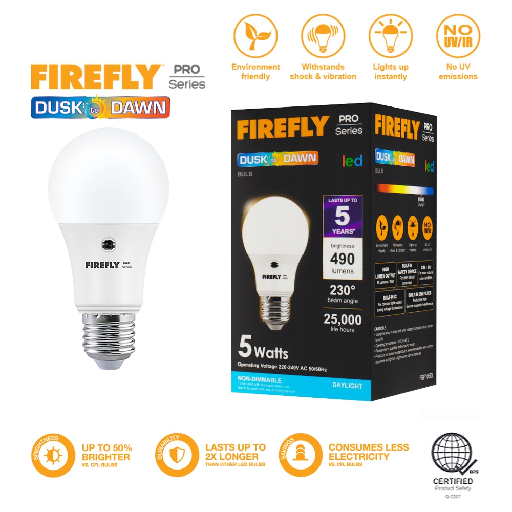 Firefly PRO Series FBF105 Functional LED Bulbs Dusk to Dawn | Firefly by KHM Megatools Corp.