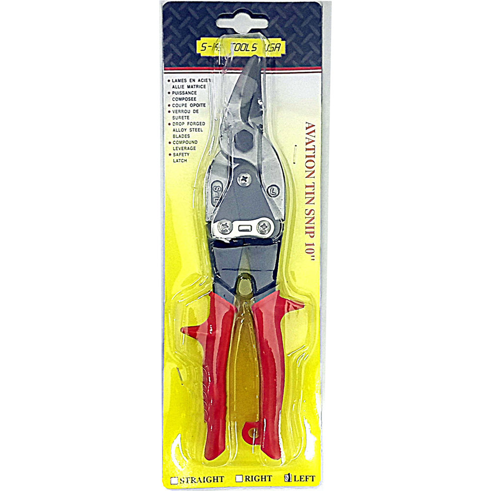 S-Ks HB-1221 Aviation Snip 10" (Left Cut-Red) | SKS by KHM Megatools Corp.
