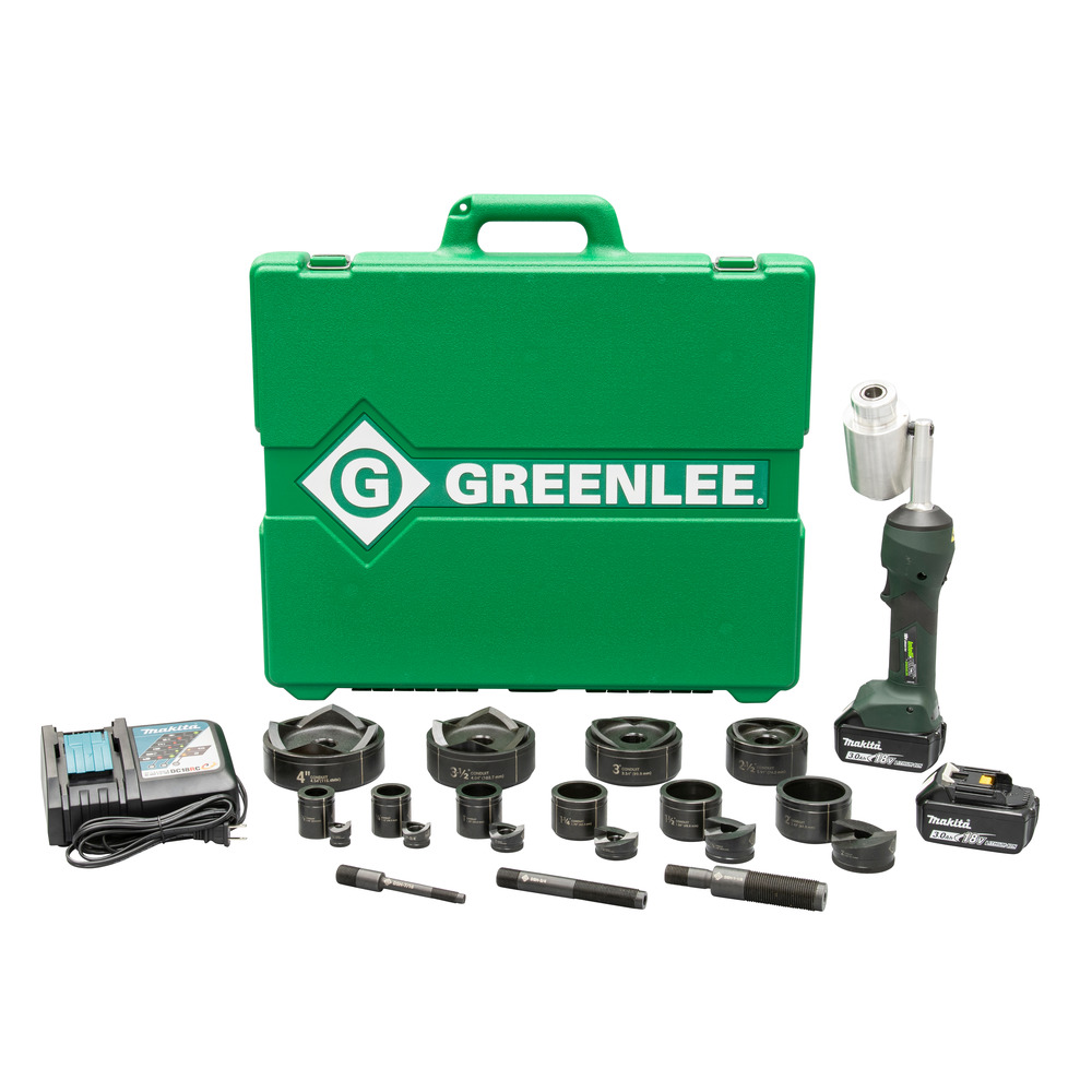 Greenlee LS100X11SB4 Battery-Hydraulic Knock Out Punch / Puncher Kit 1/2" - 4" 18V LXT (Intelli-PUNCH™)