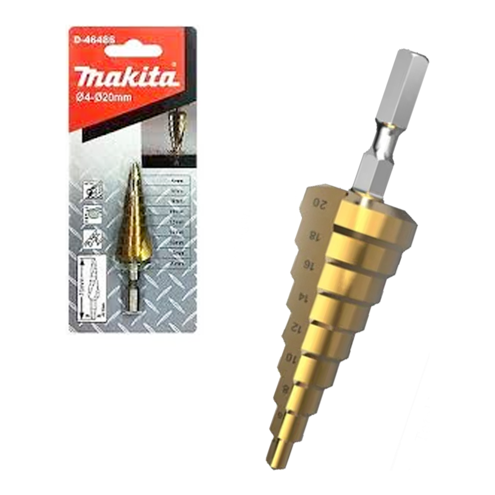 Makita D-46442 Step Drill Bit 1/4" 4-20mm | Makita by KHM Megatools Corp. Makita D-46442 Step Drill Bit 1/4" 4-20mm | Makita by KHM Megatools Corp.