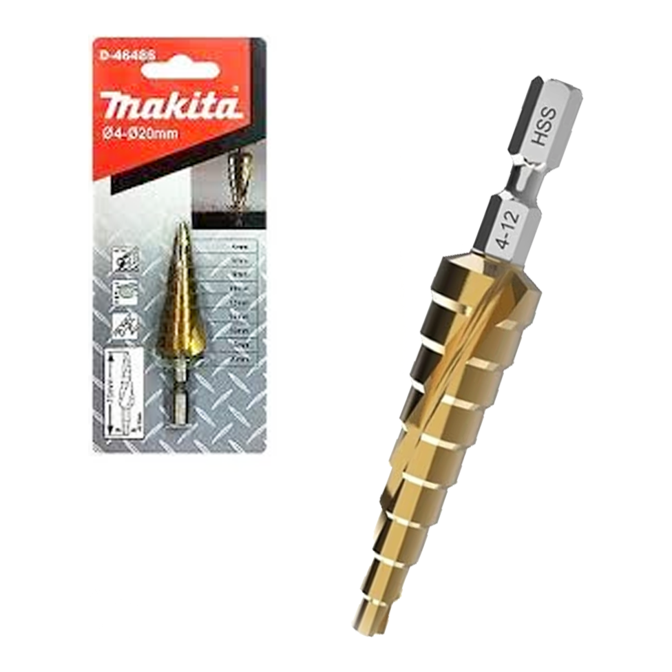 Makita D-46470 Step Drill Bit 1/4" 4-12mm | Makita by KHM Megatools Corp. Makita D-46470 Step Drill Bit 1/4" 4-12mm | Makita by KHM Megatools Corp.