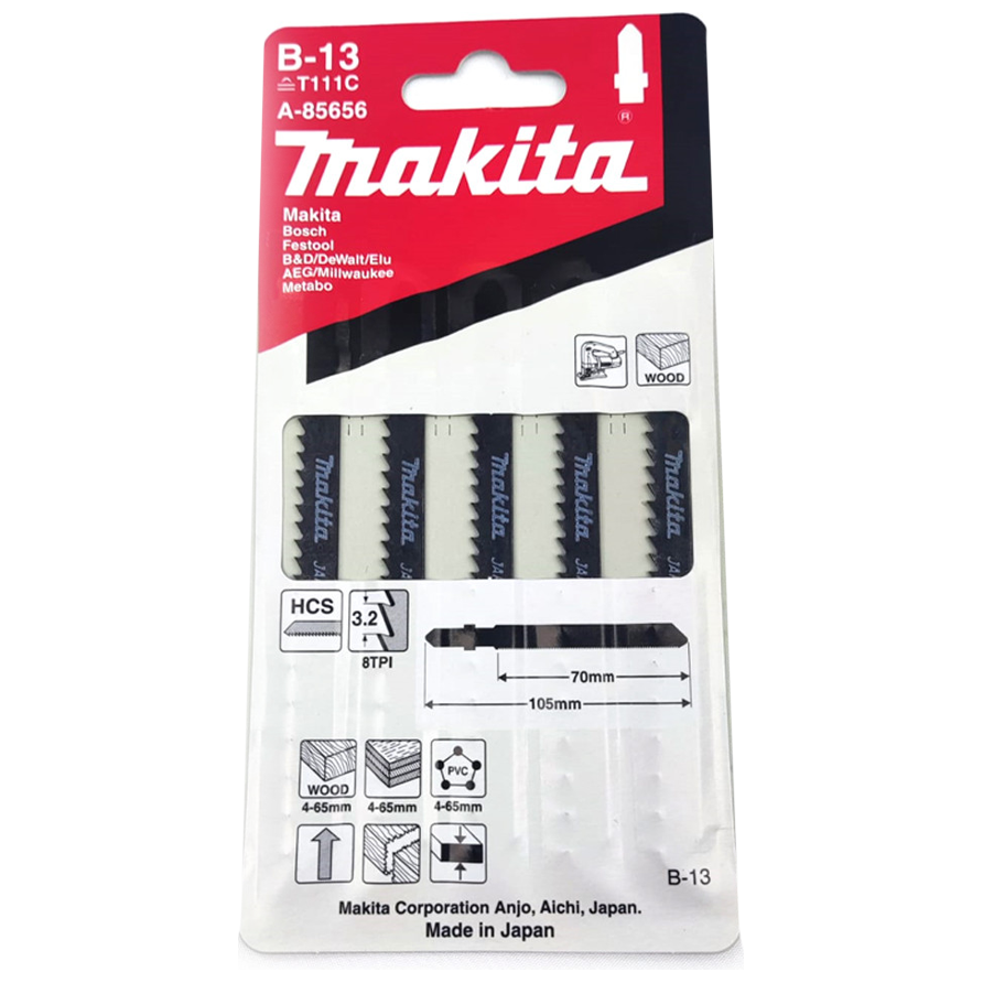 Makita A-85656 B-13 Basic Cut Wood Jigsaw Blade | Makita by KHM Megatools Corp. Makita A-85656 B-13 Basic Cut Wood Jigsaw Blade | Makita by KHM Megatools Corp.