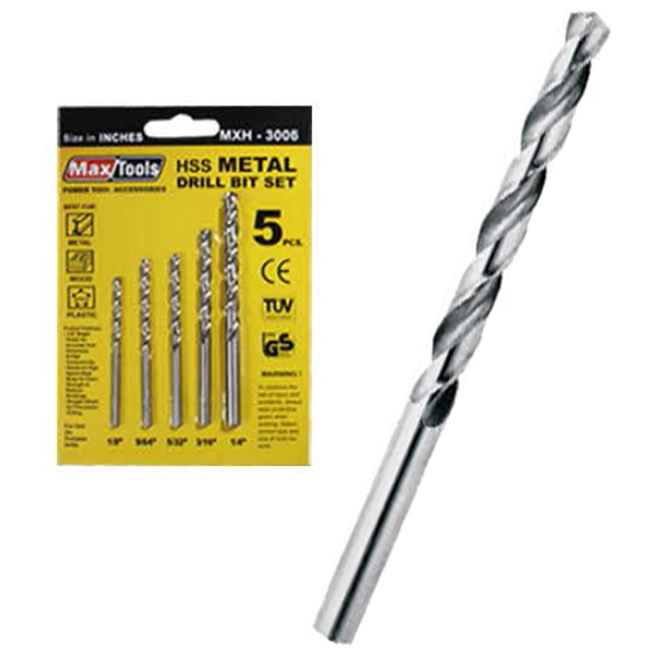MaxTools MXH-3006 HSS Drill Bit Set 5Pcs | MaxTools by KHM Megatools Corp.