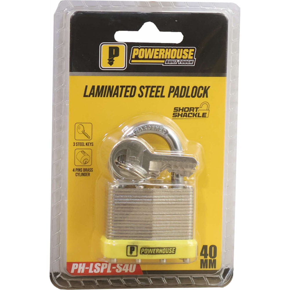 Powerhouse PH-LSPL Laminated Steel Padlock (Short Shackle) | Powerhouse by KHM Megatools Corp.