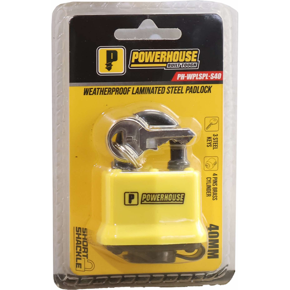 Powerhouse PH-WPLSPL-S40 Weatherproof Laminated Steel Padlock | Powerhouse by KHM Megatools Corp.