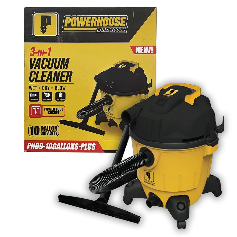 Powerhouse PH09-10Gallons-Plus Wet & Dry Vacuum Cleaner (Power Tool Socket) | Powerhouse by KHM Megatools Corp.