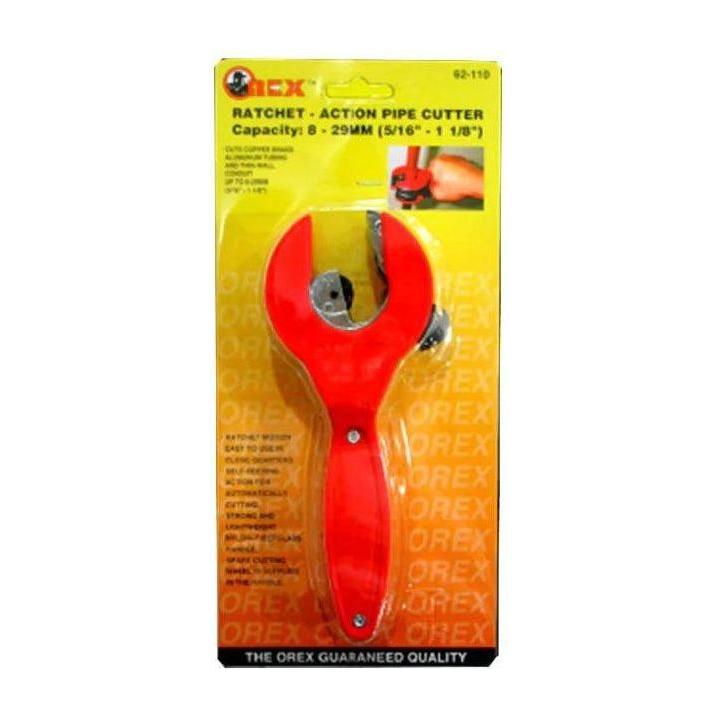 Orex 62-110 Ratcheting Tube Cutter / Ratchet Action Pipe Cutter 1/8-1-1/8" - KHM Megatools Corp. Orex 62-110 Ratcheting Tube Cutter / Ratchet Action Pipe Cutter 1/8-1-1/8" - KHM Megatools Corp.