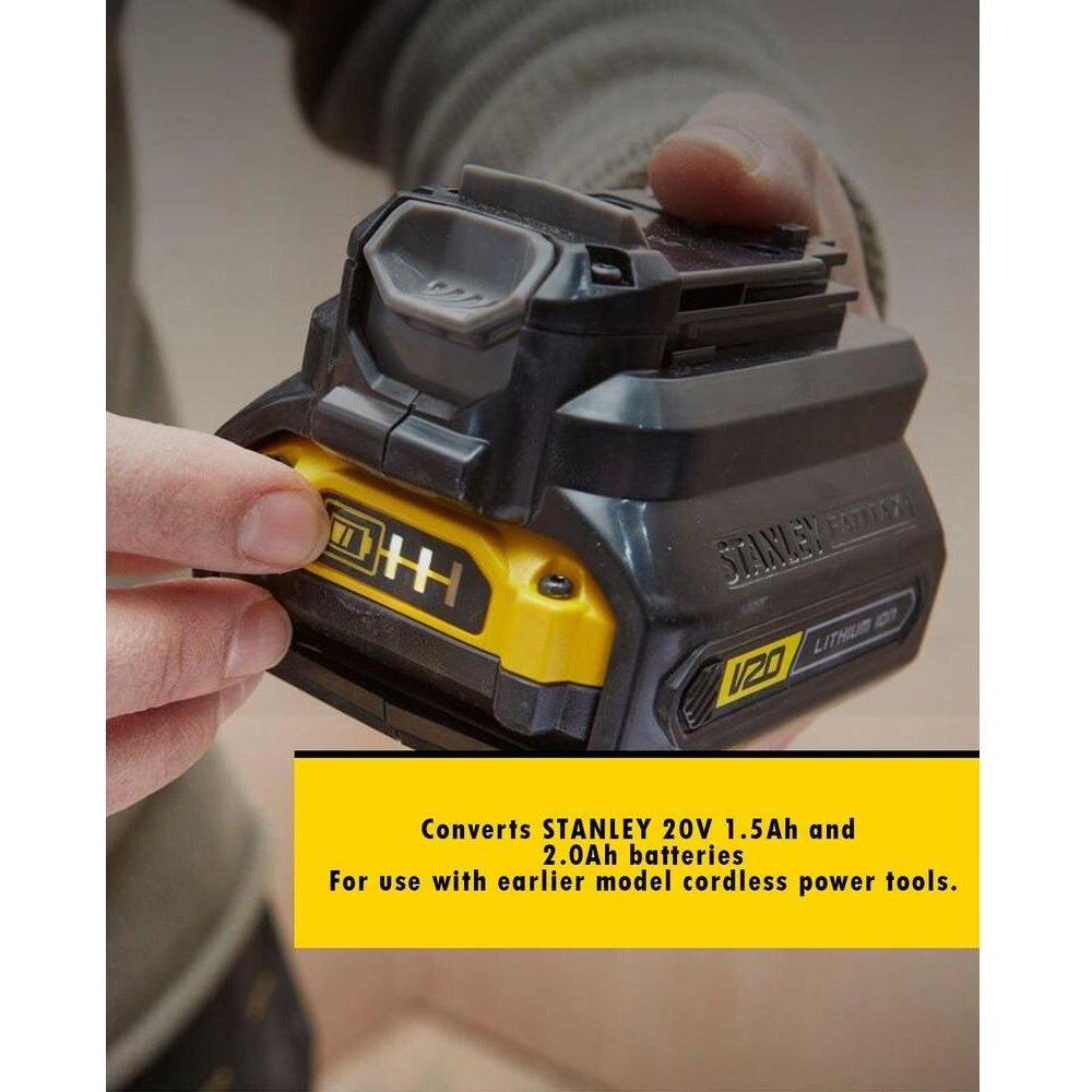 Stanley SBA100 20V Battery Adapter - KHM Megatools Corp. Stanley SBA100 20V Battery Adapter - KHM Megatools Corp.