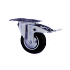 UT Swivel with Brake Industrial Caster Wheel Black Rubber | UT by KHM Megatools Corp.