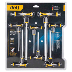 Deli EDL233208 T-Type Ball End Hex Key 8pcs | Deli by KHM Megatools Corp.