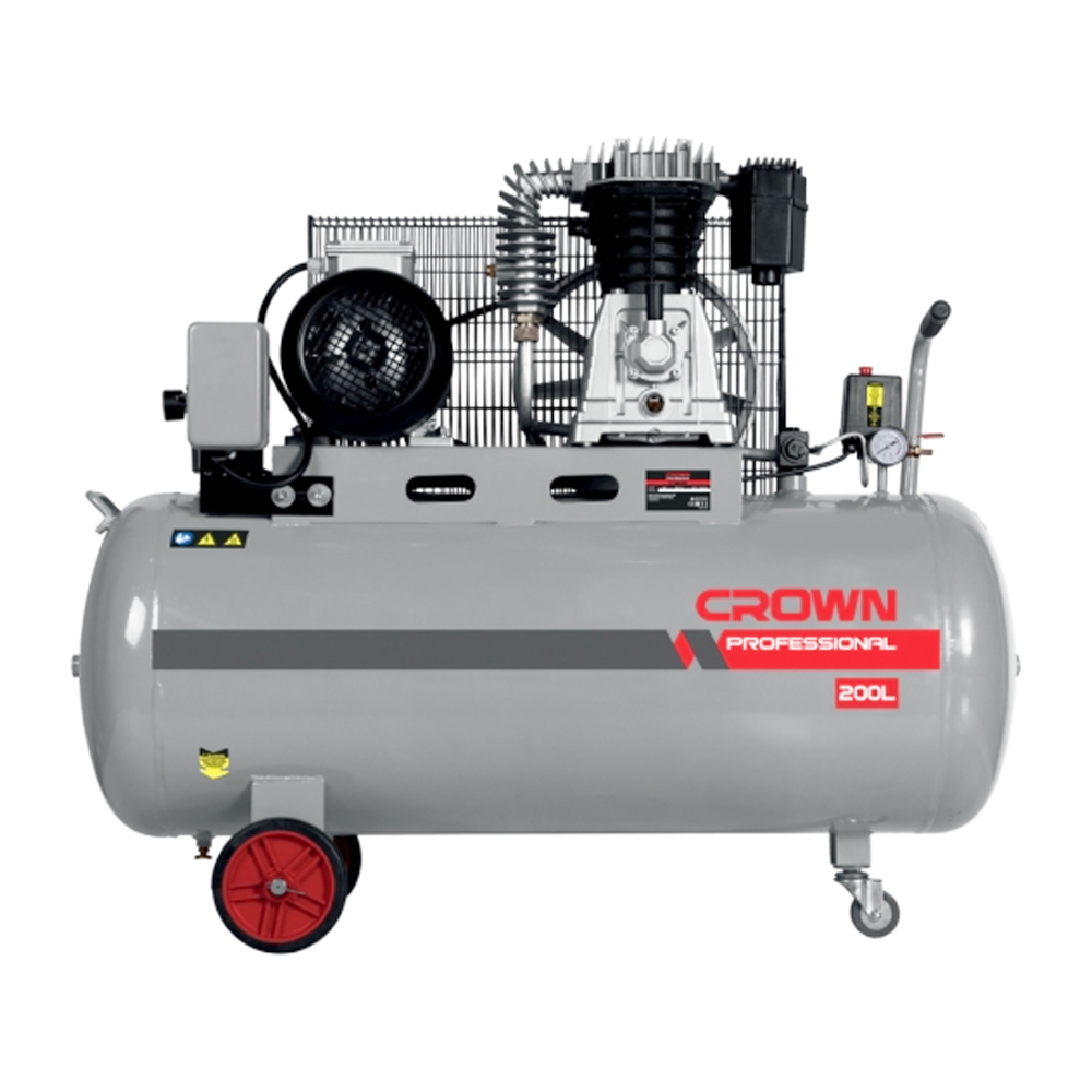 Crown CT36033 Air Compressor Belt-Driven 8Bar 200L | Crown by KHM Megatools Corp.