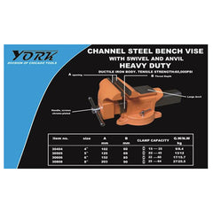 York Channel Steel Bench Vise Swivel with Anvil | UT by KHM Megatools Corp.