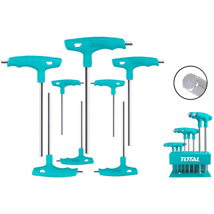 Total THHW80816 8pcs T-Handle Hex Allen Wrench Set - KHM Megatools Corp. Total THHW80816 8pcs T-Handle Hex Allen Wrench Set - KHM Megatools Corp.