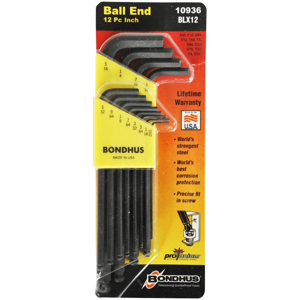 Bondhus 10936 (BLX12) PG 12pcs Balldriver Tip Allen Wrench Key set 0.050-5/16" (long) | Bondhus by KHM Megatools Corp. Bondhus 10936 (BLX12) PG 12pcs Balldriver Tip Allen Wrench Key set 0.050-5/16" (long) | Bondhus by KHM Megatools Corp.