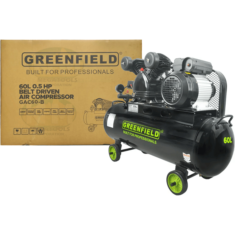 Voorafgaan stil zweep Greenfield GAC60-B 1/2 HP Belt Driven Air Compressor 60L 115psi