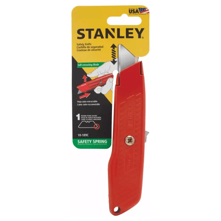 Stanley 10-189C Self Retracting Safety Utility Knife (US-Made) | Stanley by KHM Megatools Corp. Stanley 10-189C Self Retracting Safety Utility Knife (US-Made) | Stanley by KHM Megatools Corp.