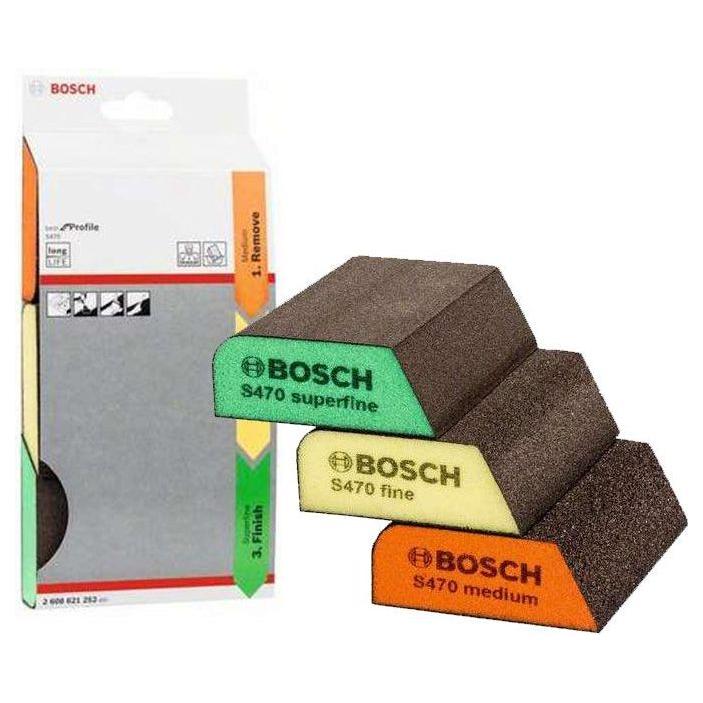 Bosch S470 3pcs Abrasive Sanding Pad / Foam Set (Profile) | Bosch by KHM Megatools Corp.