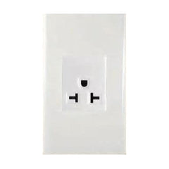 Omni WP1-WA Aircon Tandem Outlet in White Plate 20A (Wide Series) | Omni by KHM Megatools Corp.