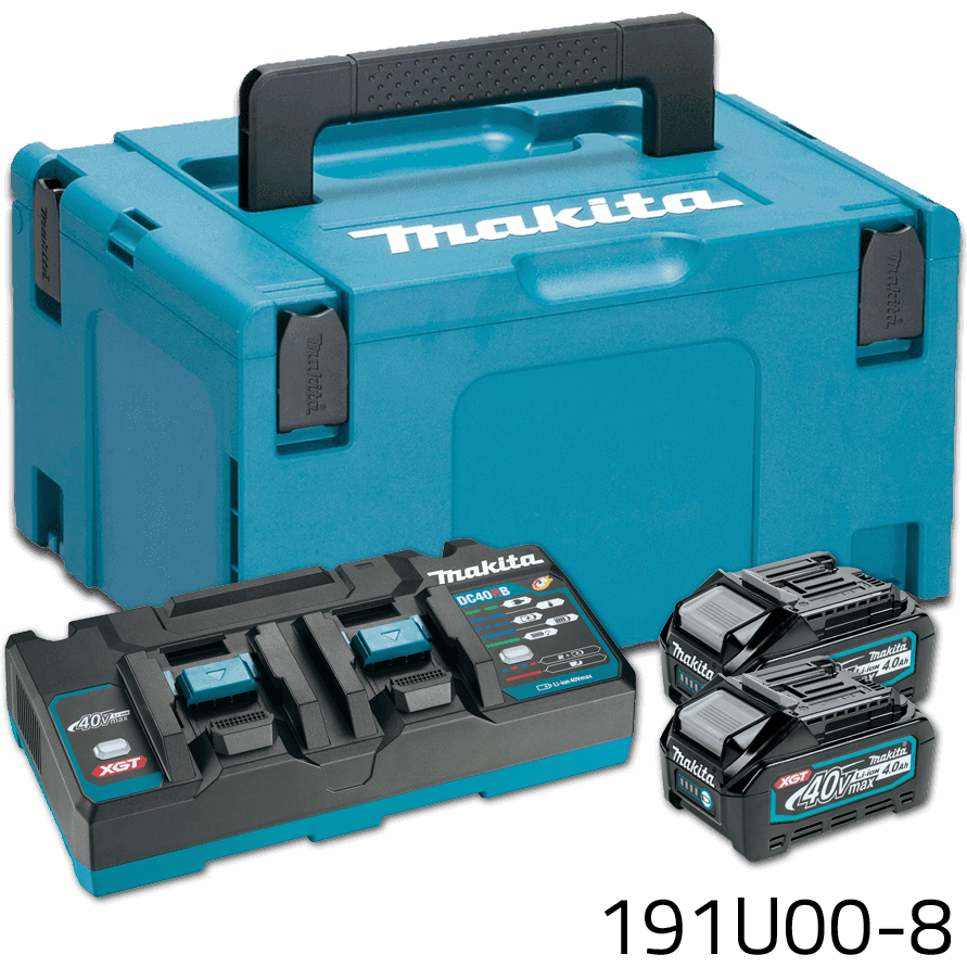 Makita PSKG3 (191U00-8) 40V Power Source Kit / Battery & Charger Set XGT (4.0Ah) - KHM Megatools Corp. Makita PSKG3 (191U00-8) 40V Power Source Kit / Battery & Charger Set XGT (4.0Ah) - KHM Megatools Corp.