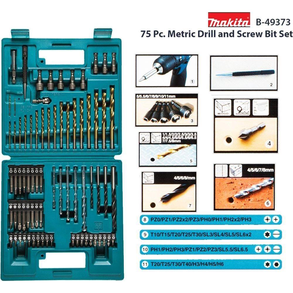 Makita B-49373 75 Pc. Metric Drill and Screw Bit Set - Goldpeak Tools PH Makita Makita B-49373 75 Pc. Metric Drill and Screw Bit Set - Goldpeak Tools PH Makita