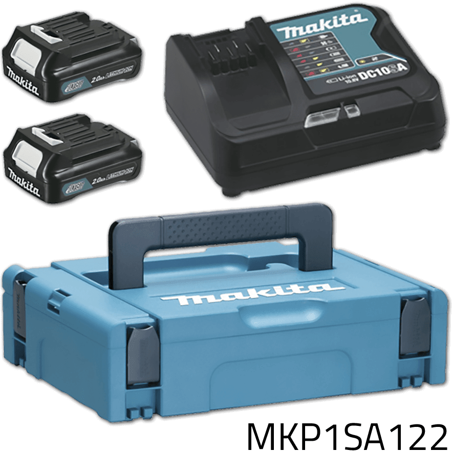 MAKITA Pack 2 batteries 10.8V 2Ah + chargeur DC10SA -197657-7