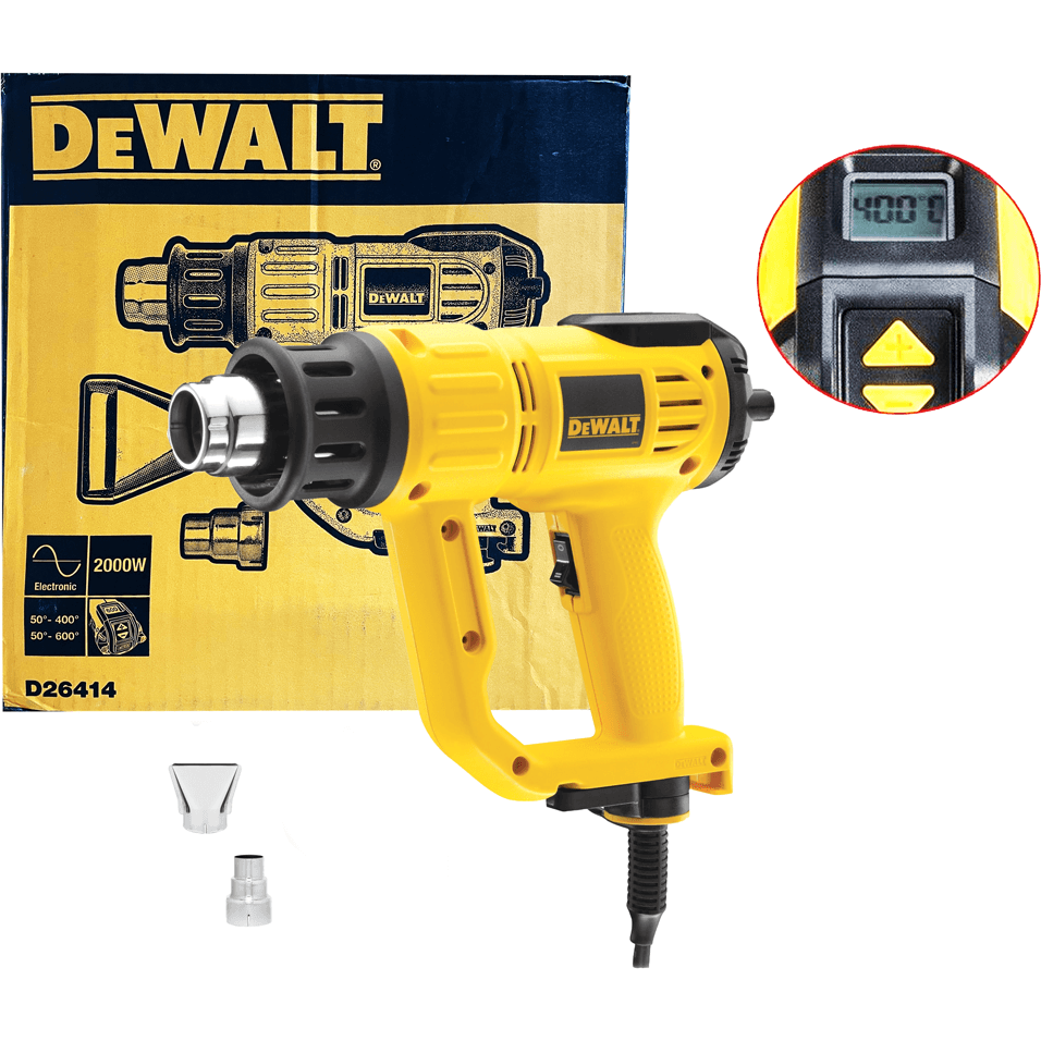 Upgraded Cordless Heat Gun for Dewalt 20v Battery, with LCD Digital  Display,Variable Temperature Control,with 5 nozzle attachments Portable  Cordless