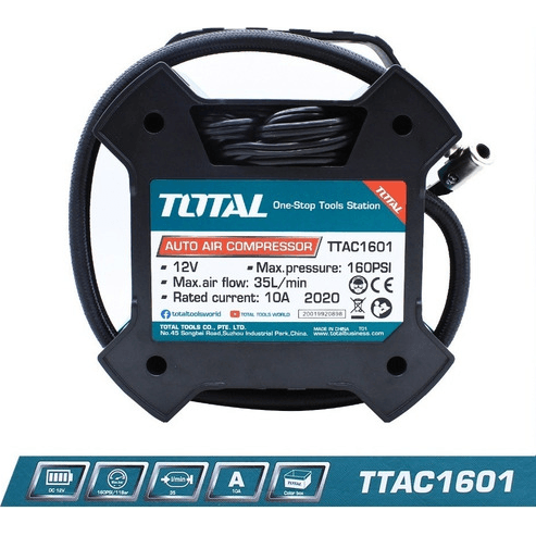 Total TTAC1601 12V Auto Air Compressor (160psi) | Total by KHM Megatools Corp. Total TTAC1601 12V Auto Air Compressor (160psi) | Total by KHM Megatools Corp.
