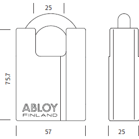 Abloy PL-342/25 High Security Padlock with Raised Shoulders (Short Shackle) | Abloy by KHM Megatools Corp.