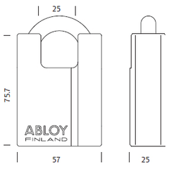Abloy PL-342/25 High Security Padlock with Raised Shoulders (Short Shackle) | Abloy by KHM Megatools Corp.