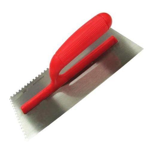 Butterfly #392 Plastering Trowel with Teeth Plastic Handle | Butterfly by KHM Megatools Corp. Butterfly #392 Plastering Trowel with Teeth Plastic Handle | Butterfly by KHM Megatools Corp.