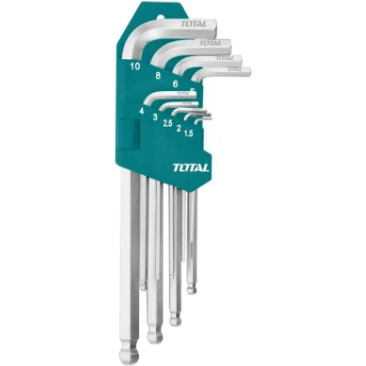 Total THT106292 9pcs Hex Allen Wrench Key - Ball Point End Set Extra Long Arm - KHM Megatools Corp. Total THT106292 9pcs Hex Allen Wrench Key - Ball Point End Set Extra Long Arm - KHM Megatools Corp.