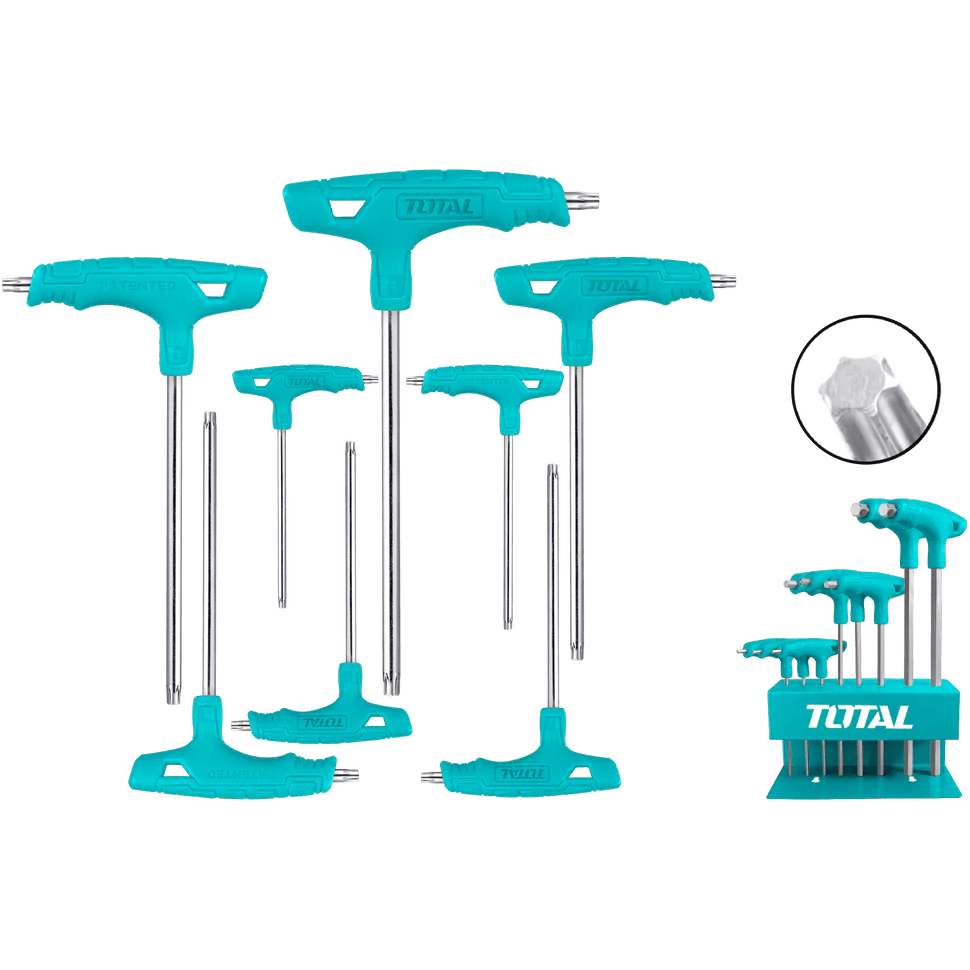 Total THHW80836 8pcs T-handle Torx Wrench Set - KHM Megatools Corp. Total THHW80836 8pcs T-handle Torx Wrench Set - KHM Megatools Corp.