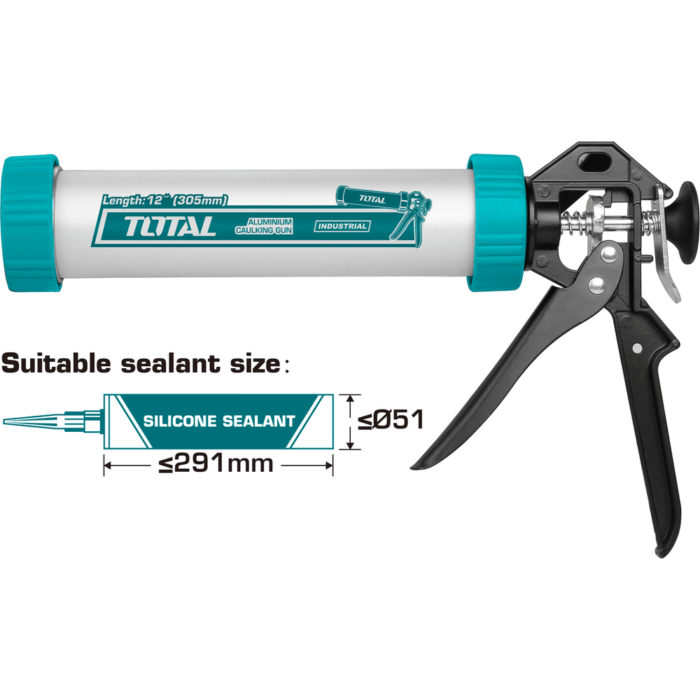 Total THT20112 Aluminum Caulking Gun 12" | Total by KHM Megatools Corp. Total THT20112 Aluminum Caulking Gun 12" | Total by KHM Megatools Corp.