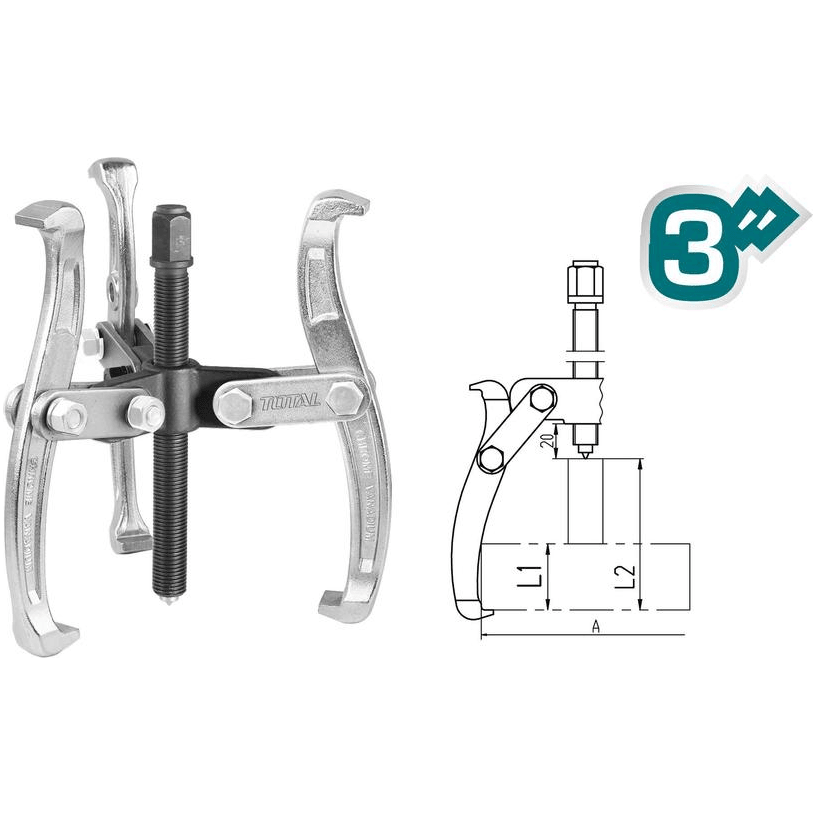 Total THTGP336 Three Jaws Gear Puller 3" | Total by KHM Megatools Corp.