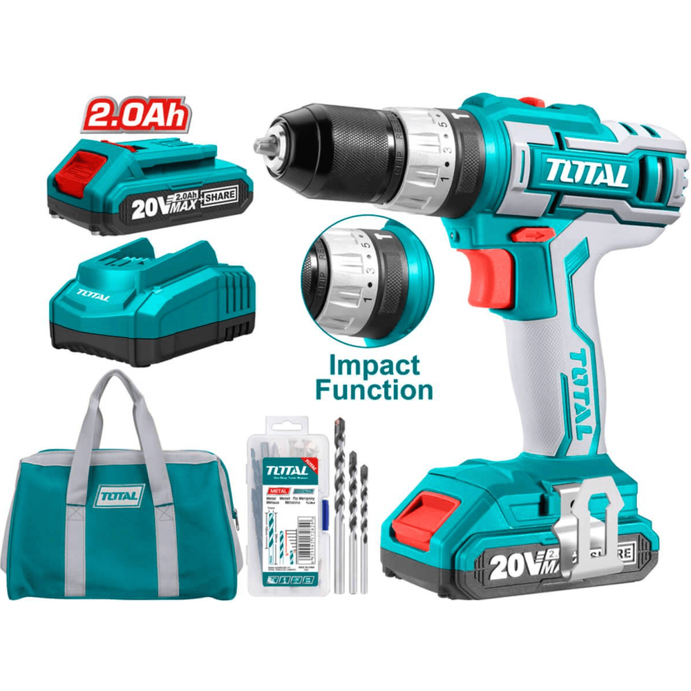Total TIDLI2002 20V Cordless Hammer Drill - Goldpeak Tools PH Total Total TIDLI2002 20V Cordless Hammer Drill - Goldpeak Tools PH Total